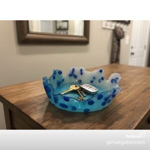 Blue Glass Art Bowl